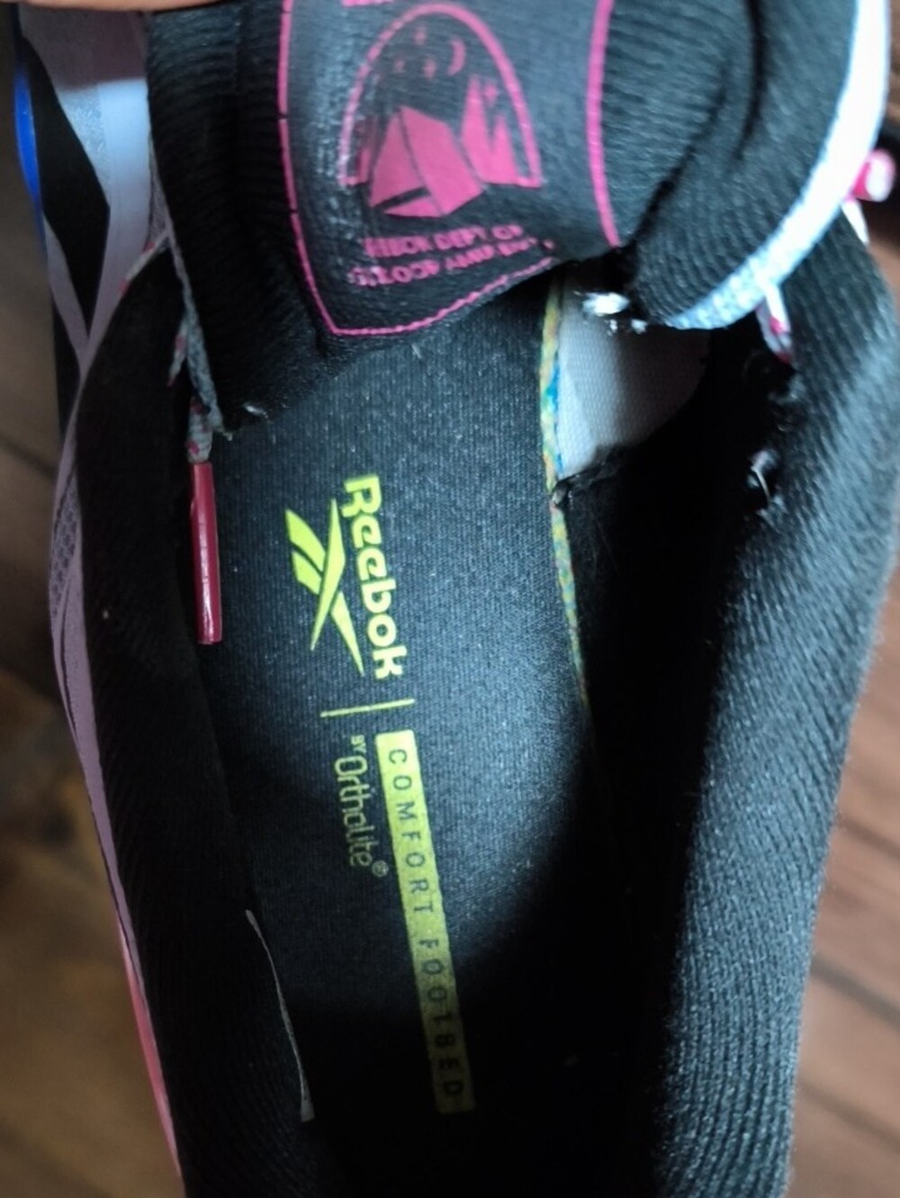 Reebok Women's Light Gray Athletic Shoes with Blue & Pink Highlights - Picture 5 of 5
